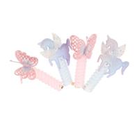 4pcs Spiral Rubber Hair Ties Coils for Hair, Firm Hold Elastic Bands | Butterfly Hair Ties, Hair Accessories for Daily Use, Sparkly Hair Grips