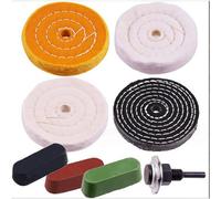 4Pcs Spiral Stitched Cotton Buffing Polishing Wheel Mop Tool For Bench Grinder