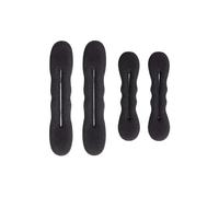 4Pcs Sponge Hair Styling Tool Plastic Loop Curly Maker Scrunchie Headband Twist Donut Bun Curler Hairbands(Black1)