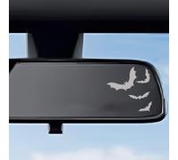 4PCS Spooky Bat Car Mirror Decal Cute Vinyl Sticker for Car Windows, Bumpers, Trucks, Laptops, Vanity Mirrors, Walls Suitable of Women or Men (Grey)