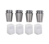 4Pcs Spring Collet Set ERG20, High Accuracy CNC Engraving Milling Lathe Chuck Tool, Precision Ground High Carbon Steel Collets for Rotary Tools and CNC Machines