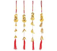 4Pcs Spring Festival Snake Hanging Pendant 48x4.5x2.5cm Plastic | Golden Ingot Shape, Traditional Chinese Style, Reusable Decor for Bonsai Trees, Retail Display