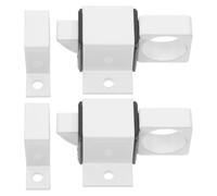4pcs Spring Loaded Cabinet Door Latch Aluminum Alloy White | Home Security Use, Push Latch Operation, Reliable Locking Mechanism, for Cabinet and Door, Pets