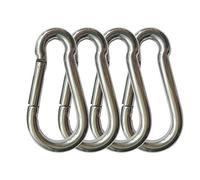4PCS Spring Snap Hooks Carabiner, 304 Premium Stainless Steel 3.15 inch M8 Heavy Duty Carabiner Clips for Camping, Fishing, Hiking, Traveling, Backpack, Swing