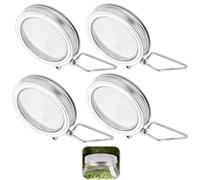 4pcs Sprouting Lids for Wide Mouth Mason Jars, Reusable Stainless Steel Sprout Growing Lid with Stand & Fine Mesh for Organic Alfalfa Broccoli Mung Bean Germination