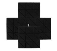 4pcs Square Acoustical Wall Panels Black Polyester Acoustic Treatments | Self Adhesive Design, Flat Grid Finish, Easy Remove and Install, Home Theatres and Music Rooms