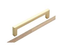 4pcs Square Bright Gold and Silver and Black Cabinet Door Handle Kitchen Drawer Closet Wardrobe Furniture Shoe a(Gold 128mm)