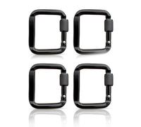 4Pcs Square Carabiners Aluminum Alloy Screw Carabiner Buckle Keychain Clip Hook Quickly Link Locking Quick Link Locking Multipurpose Hiking Climbing