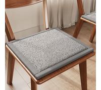 4pcs Square Chair Pads, Seat Cushions for Dining Chairs & Kitchen Stools, Non Slip Backing Washable Seat Pads for Hard Wooden Indoor Chairs, Replacement Cushions for Garden Patio Office(Gray,45x45cm)