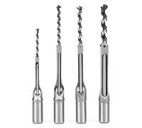 4Pcs Square Hole Drill Bit, 1/2 1/4 3/8 5/16Inch Carbon Steel Saw Auger Hardness Mortising Chisel Drill Bit Power Woodworking Tool for Construction Installation Renovation