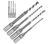 4pcs Square Hole Drill Bits Wood Mortising Chisel Set Drill Bits for Woodworking Hole Saw, Overall Heat Treatment, U-Shaped Chip Grooves, Universal Shank Type, Wide Application,