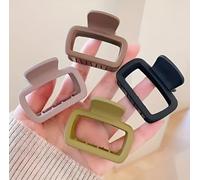 4pcs square hollow small hair clips, women solid color frosted claw clips, multiple colors optional, daily simple hair accessories, suitable for all hair types
