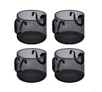 4pcs Square Mesh Aquatic Plant Baskets, for Heavy Duty PVC Pond Pots with Handles for Water Lilies and Lotus, Black Garden Storage(round)