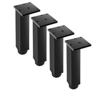 4pcs Square Metal Table Legs Height Adjustable Sofa Furniture Leg Bed Foot Made of High-Density Aluminum Alloy with Mounting Screws,30cm(11.8in)