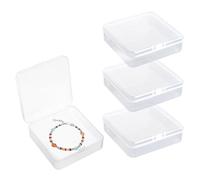 4PCS Square Mini Transparent Storage Box With Lid 8.5x8.5x2.5cm Travel Soap Box Travel Leak-Proof Soap Container With Lid Portable Shampoo Holder Suitable For Small Items Storage
