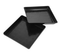 4pcs Square Plant Pot Saucers PP Black Spill Containment Trays | Succulents and Houseplants, Suitable for Balconies or Office Desks, Helps Reduce Cleanup and Catches Overflow