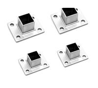 4Pcs Square Post Bases Stainless Steel Flange Anchor Bases Heavy Duty Post Brackets for Fence Deck Railing Support(1" x 1")，Posts and Accessories，Decking Posts