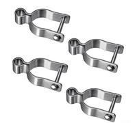 4Pcs Square Post Female Hinges, Galvanized Iron Chain Link Fence Gate Frame Female Hinge Compatible With 1-3/8" Fence Posts