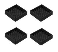 4Pcs Square Rubber Caster Cups Non-Slip Furniture Pads Silica Gel Anti-Skid Gripper Anti-Slide Floor Protector Anti-Skid Furniture Feet for Bed Couch Table Chair Desk Stoppers