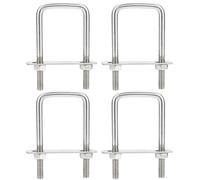4Pcs Square U Bolts, M8 70x110mm Stainless Steel Right-Angle Square U Bolts 3 Inch Wide for Installation Is Stable Lashing BracketSquare