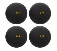 4pcs Squash Ball with Double Yellow Dot, International Standard | Black Rubber Build, 3.8x3.8x3.8cm Size, for League Matches and Professional Competition
