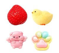 4Pcs Squishies, Soft Sensory Fidget for Desk, Cute Stress Relief Gadgets Set with Multiple Colours, Portable Office Companio