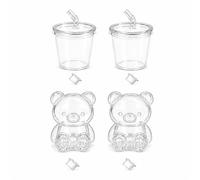 4Pcs Squishy Skins Set, Two Little Bears and Two Cup Moulds