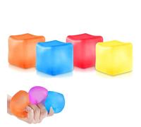 4Pcs Squishy Stress Relief Cubes - Slow Rise Squeeze Fidget Ball Toy, Stress Ball Fidget Toy Nice Cube Gumdrop, Sensory Sugar Ball, Stress Relief Anxiety Toys for Kids Adults Autism ADHD, 5cm