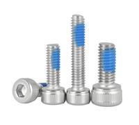 4pcs SS304 Stainless Steel Hex Socket Cap Head Bolts with Blue Patch Lock - M1.6 to M6, Metric Socket Screws(20 M5 x 6mm)
