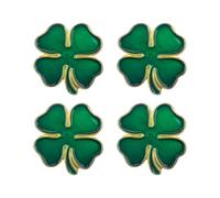 4Pcs St Patrick’s Day Lapel Pins Green Luck Shamrock Pin Brooches 4 Leaf Clover Lapel Pin Irish Shamrock Label Brooch for St Patrick's Day Costume Irish Festive Party