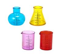 4Pcs Stackable Graduated Beakers Set Clear ABS Measuring Cup Liquid Measure Tool for Kitchen Baking Science Laboratory Education Cup