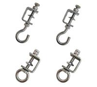 4Pcs Stainless C Clamp with Ring and Hook, 1" Beam Clamp for Hanging | 25mm Heavy Duty Metal Hanger Hook, That Can Withstand 100 Pounds of Static Gravity, medium