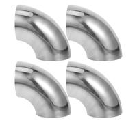 4pcs Stainless Steel 90 Degree Weld on Handrail Joint | Polished Silver Finish, Welded Inner Connection, Corrosion Resistant Build, Stable Fit for Metal Joints