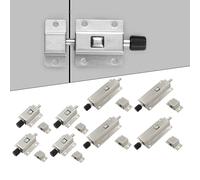 4PCS Stainless Steel Automatic Spring Latch Door Lock, Sliding Bolt with Push-Button Locking for Bedrooms, Garages & Cabinets, Silver 40mm/81mm
