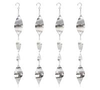 4pcs Stainless Steel Bird Reflectors for Outside Patio, 12 High-Reflective Windmill Discs 3D Fishbone Wind Spinner Effectively Keeps Swallows Sparrows Pigeons Away from Gardens Windows Pool Porch
