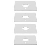 4pcs Stainless Steel Blank Outlet Cover Plate, 1-Gang Brushed Metal | Smooth Face, 3.4x3.4 Inch Square Profile, 1 Inch Opening, 86 Type Box Fit