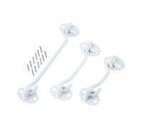4Pcs Stainless Steel Cabin Door Window Hook and Eye Latch Lock Shed Gate Catch Silent Holder with Screws 3/4/6/8/10/12/14/16inch for Outdoor Garden(12inch)