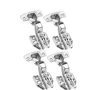 4Pcs Stainless Steel Cabinet Door Hinges Hydraulic Damper Buffer Soft Close Wardrobe Door Concealed Hinges with Screws