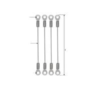 4PCS Stainless Steel Cable Eyelet End Straps 1/2.0mm Wire Processing Customized Fall Protection Safety Rope For Picture Hanging, Fencing(1mm thick,500mm)