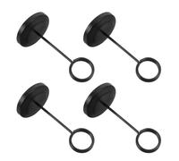 4pcs Stainless Steel Card Stand, 4 Inch Black Photo Holder | Integrated Spiral Coil, Weighted round Base, Freestanding Display, for Notes, Memos, Reservation Cards