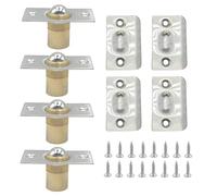 4PCS Stainless Steel Closet Door Ball Catch,Adjustable Ball Door Catch with Strike Plate for Door, Cabinet, Closet, Kitchen
