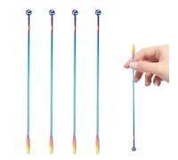 4pcs Stainless Steel Cocktail Stirrers and Coffee Stirrers, Elegant Long-Handle Cocktail Stirrer Set for Mixing Wine, Juice, Tea and Hot Drinks, Reusable Drink Stirrers for Home Bar or Cafe Use