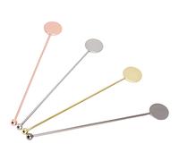 4pcs Stainless Steel Cocktail Stirrers Stainless Steel Beverage Stir Sticks Stainless Steel Drink Swizzle Sticks for Coffee Milk Tea Layering Mixing with 4 Colors Grey Champagne