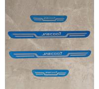 4Pcs Stainless Steel Door Sill Protector Scuff Plate for CHERY JAECOO 7 J7 2023 2024 2025, Laser Etched Logo, Anti-Scratch Guard Strip, Easy Installation, Interior Car Exterior Sill Trim,B
