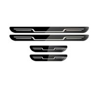 4pcs Stainless Steel Door Sill Protector Strips for Subaru Stella 2006-2011, Stainless Steel Welcome Pedal Kick Plates Scuff Guard Accessory,E/Black Titanium Mirror