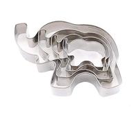 4pcs Stainless Steel Elephant Cookie Cutters, Elephant Shape Cookie Mold Baking Biscuit Mould, Animal Cookie Cutter Set Diy Fondant Cutter