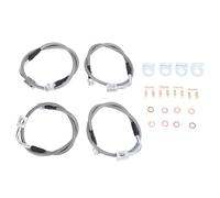 4PCS Stainless Steel Extended Brake Lines Kit For 2007 2008 2009 2010 2011 2012 2013 2014 2015 2016 2017 2018 JK JKU Front And Rear Brake Lines With 4000 PSI Pressure Tested