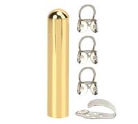 4Pcs Stainless Steel Finger Picks with 1Pc Tone Bar, Metal Guitar Slide Set for Electric Guitar, Bright Tone Finger Pick Pack for Blues Slide Playing (Gold)