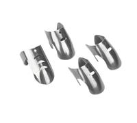 4pcs Stainless Steel Finger Protector for Cutting, Chef Kitchen Guard | Fits Hand Size, Quick to Wear, Nail Stain Protection, Silver Finish for Food Prep