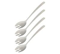 4pcs Stainless Steel Fruit Forks for Fruits and Meatballs Silver